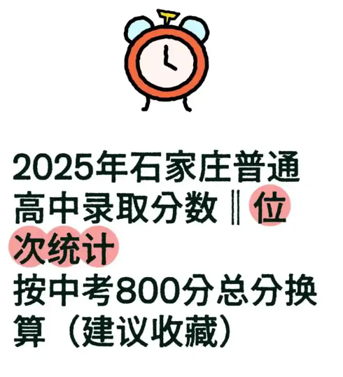 2025年石家莊高中錄取分數(shù)線預測